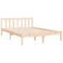 Bed frame with solid wood headboard 140x200 cm by , Beds and slatted bases - Ref: Foro24-3192621, Price: 145,99 €, Discount: %