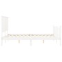 Estructura de cama matrimonio con cabecero madera maciza blanco de , Camas y somieres - Ref: Foro24-3193407, Precio: 164,05 €...