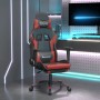 Gaming chair with massage function, footrest, synthetic leather, black and red wine. by , Gaming chairs - Ref: Foro24-345464,...