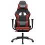 Gaming chair with massage function, footrest, synthetic leather, black and red wine. by , Gaming chairs - Ref: Foro24-345464,...