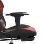 Silla gaming masaje reposapiés cuero sintético negro rojo tinto de , Sillones para videojuegos - Ref: Foro24-345464, Precio: ...