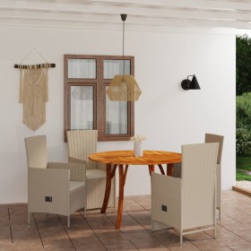 5-piece beige garden dining set by , Garden sets - Ref: Foro24-3071823, Price: 723,99 €, Discount: %