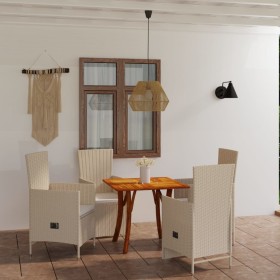 Juego de comedor para jardín 5 piezas beige de , Conjuntos de jardín - Ref: Foro24-3071896, Precio: 602,99 €, Descuento: %