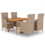 Juego de comedor para jardín 5 piezas beige de , Conjuntos de jardín - Ref: Foro24-3072022, Precio: 662,40 €, Descuento: %