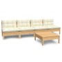 5-piece garden furniture set with cream pine wood cushions by , Garden sets - Ref: Foro24-3096130, Price: 339,60 €, Discount: %