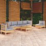 7-piece garden furniture set with solid pine wood cushions by , Garden sets - Ref: Foro24-3096201, Price: 540,27 €, Discount: %