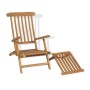 Solid teak wood lounger with footrest by vidaXL, Loungers - Ref: Foro24-43800, Price: 233,31 €, Discount: %