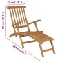 Solid teak wood lounger with footrest by vidaXL, Loungers - Ref: Foro24-43800, Price: 233,31 €, Discount: %