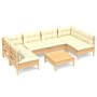 Gartenmöbel 7-tlg und Kissen massives Zirbenholz creme von , Gartensets - Ref: Foro24-3097157, Preis: 496,34 €, Rabatt: %