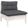 Muebles de jardín 7 pzas con cojines blanco madera de pino de , Conjuntos de jardín - Ref: Foro24-3097092, Precio: 561,99 €, ...