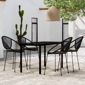 Juego de comedor para jardín 5 piezas negro de , Conjuntos de jardín - Ref: Foro24-3099127, Precio: 506,99 €, Descuento: %