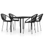 Juego de comedor para jardín 5 piezas negro de , Conjuntos de jardín - Ref: Foro24-3099127, Precio: 506,46 €, Descuento: %