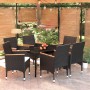 Juego de comedor de jardín 7 piezas con cojines negro de , Conjuntos de jardín - Ref: Foro24-3099332, Precio: 462,03 €, Descu...