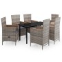 7-piece garden dining set with gray cushions by , Garden sets - Ref: Foro24-3099434, Price: 1,00 €, Discount: %