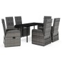 7-piece garden dining set with gray cushions by , Garden sets - Ref: Foro24-3099497, Price: 1,00 €, Discount: %