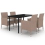 5-piece garden dining set with synthetic rattan and glass cushions by , Garden sets - Ref: Foro24-3099705, Price: 383,72 €, D...