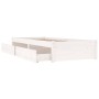 White bed frame with drawers 100x200 cm by , Beds and slatted bases - Ref: Foro24-3103469, Price: 212,52 €, Discount: %