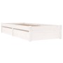 White bed frame with drawers 100x200 cm by , Beds and slatted bases - Ref: Foro24-3103469, Price: 212,52 €, Discount: %