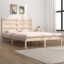 Solid pine wood bed frame 140x190 cm by , Beds and slatted bases - Ref: Foro24-3103628, Price: 106,61 €, Discount: %