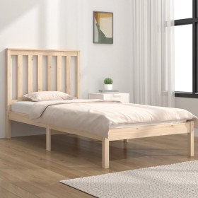 Solid pine wood bed frame 90x190 cm by , Beds and slatted bases - Ref: Foro24-3103808, Price: 82,99 €, Discount: %