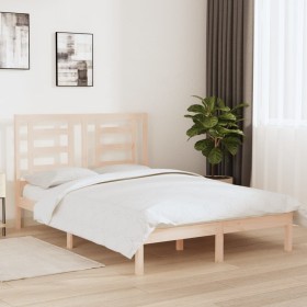 Solid pine wood bed frame 140x200 cm by , Beds and slatted bases - Ref: Foro24-3104348, Price: 116,26 €, Discount: %