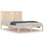 Solid pine wood bed frame 135x190 cm by , Beds and slatted bases - Ref: Foro24-3104388, Price: 151,48 €, Discount: %