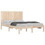 Solid pine wood bed frame 135x190 cm by , Beds and slatted bases - Ref: Foro24-3104388, Price: 151,48 €, Discount: %