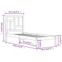 Estructura de cama madera maciza de pino blanco 90x190 cm de , Camas y somieres - Ref: Foro24-3104509, Precio: 88,96 €, Descu...