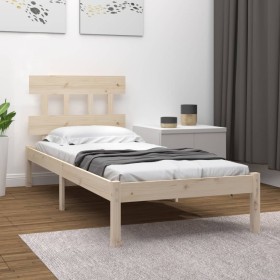 Solid wood bed frame 90x190 cm by , Beds and slatted bases - Ref: Foro24-3104703, Price: 82,76 €, Discount: %