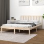 Solid pine wood bed frame 160x200 cm by , Beds and slatted bases - Ref: Foro24-3105081, Price: 124,99 €, Discount: %