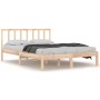 Solid pine wood bed frame 160x200 cm by , Beds and slatted bases - Ref: Foro24-3105081, Price: 124,99 €, Discount: %