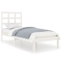 Estructura de cama individual madera maciza blanco 90x190 cm de , Camas y somieres - Ref: Foro24-3105436, Precio: 87,71 €, De...