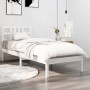 White single solid wood bed frame 75x190 cm by , Beds and slatted bases - Ref: Foro24-3105366, Price: 91,04 €, Discount: %