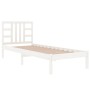 White single solid wood bed frame 75x190 cm by , Beds and slatted bases - Ref: Foro24-3105366, Price: 92,99 €, Discount: %