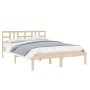 Solid pine wood bed frame 140x190 cm by , Beds and slatted bases - Ref: Foro24-3105385, Price: 108,95 €, Discount: %