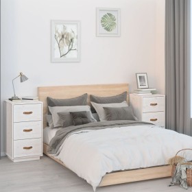 Nachttische 2 Stück aus massivem weißem Kiefernholz 40x40x75 cm von vidaXL, Nachttische - Ref: Foro24-818338, Preis: 130,52 €...