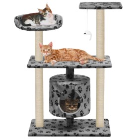 Katzenkratzbaum mit Sisalstamm 95 cm, graue Fußabdrücke von vidaXL, Katzenmöbel - Ref: Foro24-170513, Preis: 63,50 €, Rabatt: %