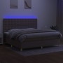 Boxspringbett mit Matratze und LED-Leuchten taupegrauer Stoff 200x200 cm von , Betten und Lattenroste - Ref: Foro24-3135785, ...