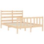 Bed frame with solid wood headboard 140x200 cm by , Beds and slatted bases - Ref: Foro24-3192036, Price: 117,79 €, Discount: %