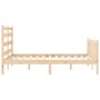 Bed frame with solid wood headboard 140x200 cm by , Beds and slatted bases - Ref: Foro24-3192036, Price: 117,79 €, Discount: %