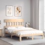 Bed frame with solid wood headboard 140x200 cm by , Beds and slatted bases - Ref: Foro24-3193596, Price: 117,72 €, Discount: %