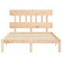 Bed frame with solid wood headboard 140x200 cm by , Beds and slatted bases - Ref: Foro24-3193596, Price: 117,72 €, Discount: %