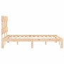 Bed frame with solid wood headboard 140x200 cm by , Beds and slatted bases - Ref: Foro24-3193596, Price: 117,72 €, Discount: %