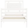 Estructura de cama con cabecero madera maciza blanco de , Camas y somieres - Ref: Foro24-3194017, Precio: 101,99 €, Descuento: %