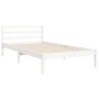 White solid wood bed frame with headboard by , Beds and slatted bases - Ref: Foro24-3194927, Price: 97,99 €, Discount: %