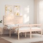 Double bed for seniors with solid wood headboard by , Beds and slatted bases - Ref: Foro24-3195451, Price: 140,89 €, Discount: %