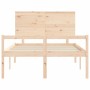 Double bed for seniors with solid wood headboard by , Beds and slatted bases - Ref: Foro24-3195451, Price: 140,89 €, Discount: %