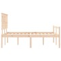 Double bed for seniors with solid wood headboard by , Beds and slatted bases - Ref: Foro24-3195451, Price: 140,89 €, Discount: %