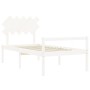 Seniorenbett Massivholz Kopfteil weiß 100x200 cm von , Betten und Lattenroste - Ref: Foro24-3195537, Preis: 131,04 €, Rabatt: %