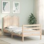 Bed frame with solid wood headboard by , Beds and slatted bases - Ref: Foro24-3194146, Price: 95,99 €, Discount: %